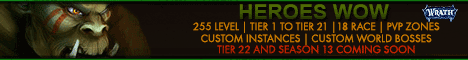 Heroes WoW 5.4.8 and 3.3.5a Server Banner